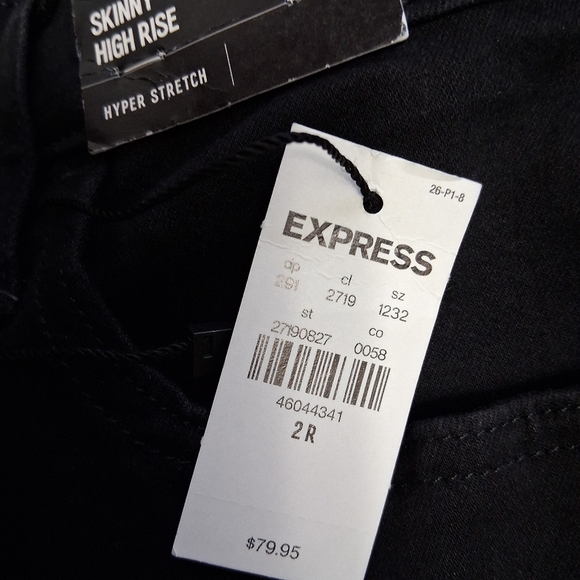 NWT Express High Rise Skinny Black Jeans    Size 2R - Picture 8 of 11